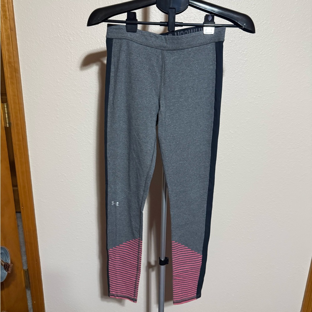 Under Armour Gray Leggings with Pink Accents